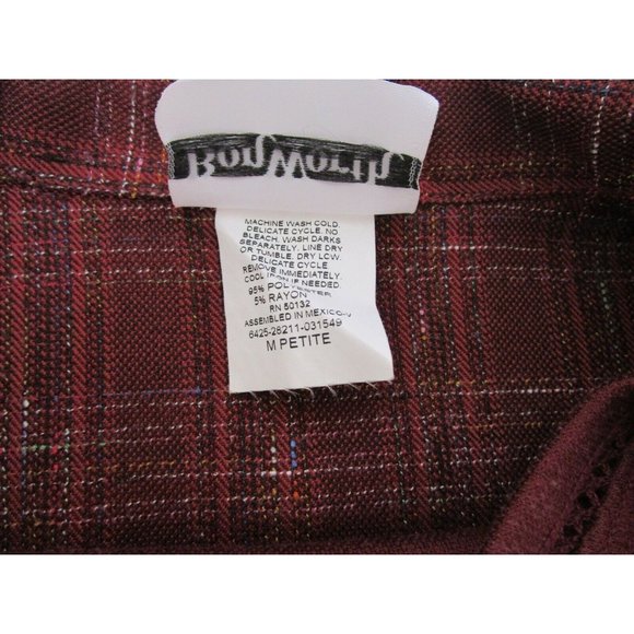 BonWorth Jacket Pants Top Size Petite M Career Casual Burgundy Red 3 Piece Set - Picture 6 of 11